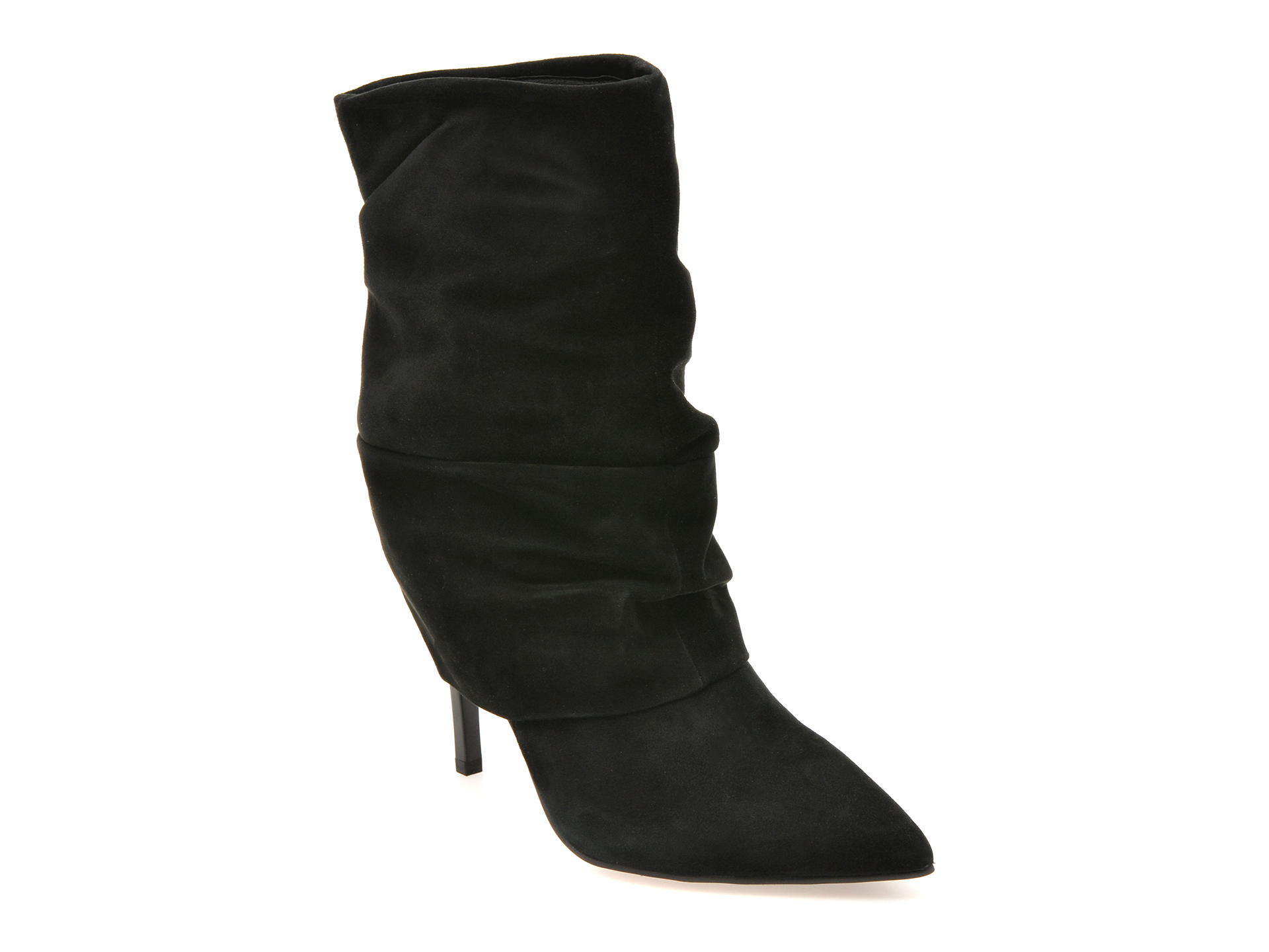 Botine elegante EPICA negre, 3768, din piele intoarsa