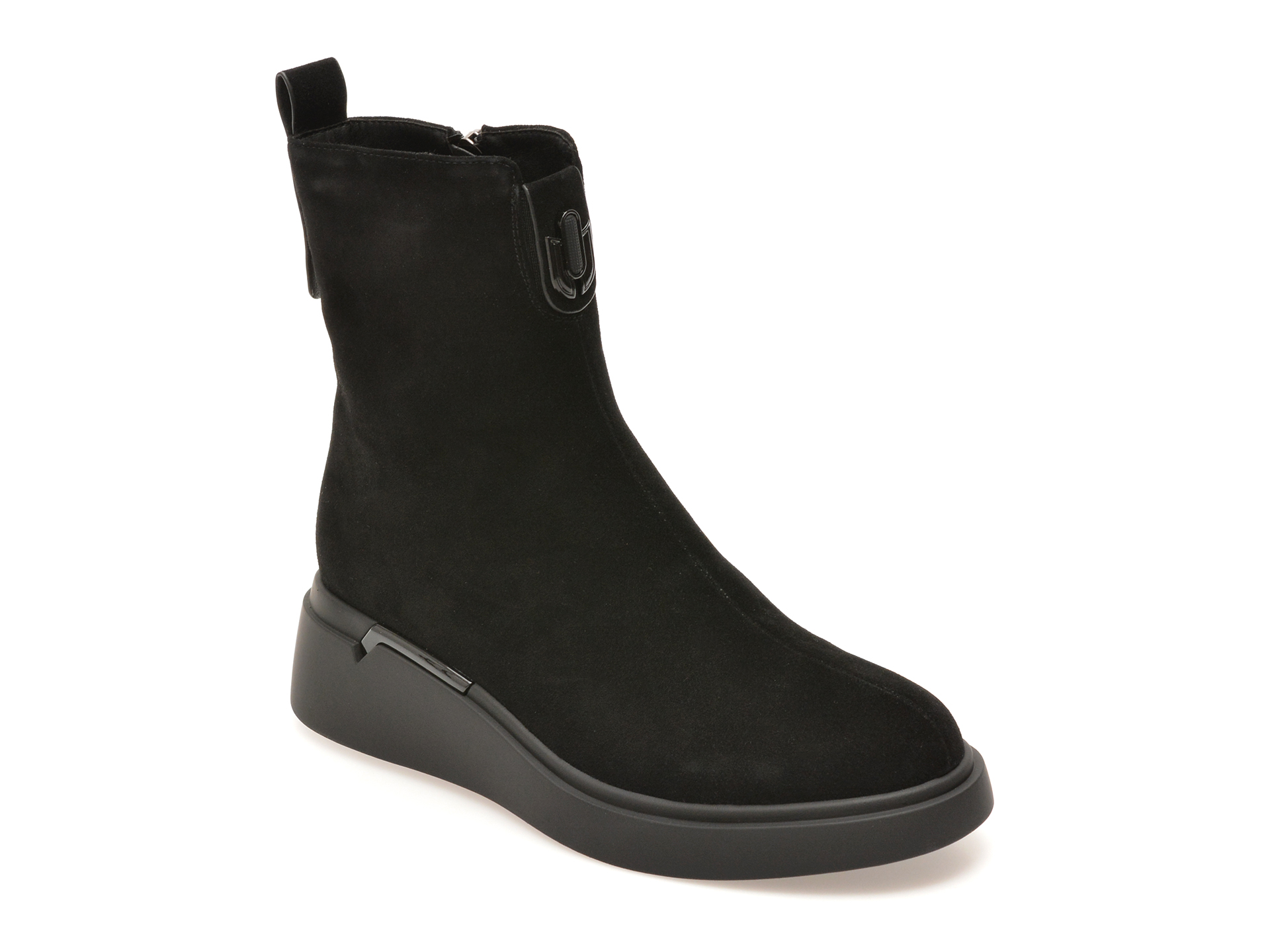 Ghete EPICA negre, H709, din piele intoarsa