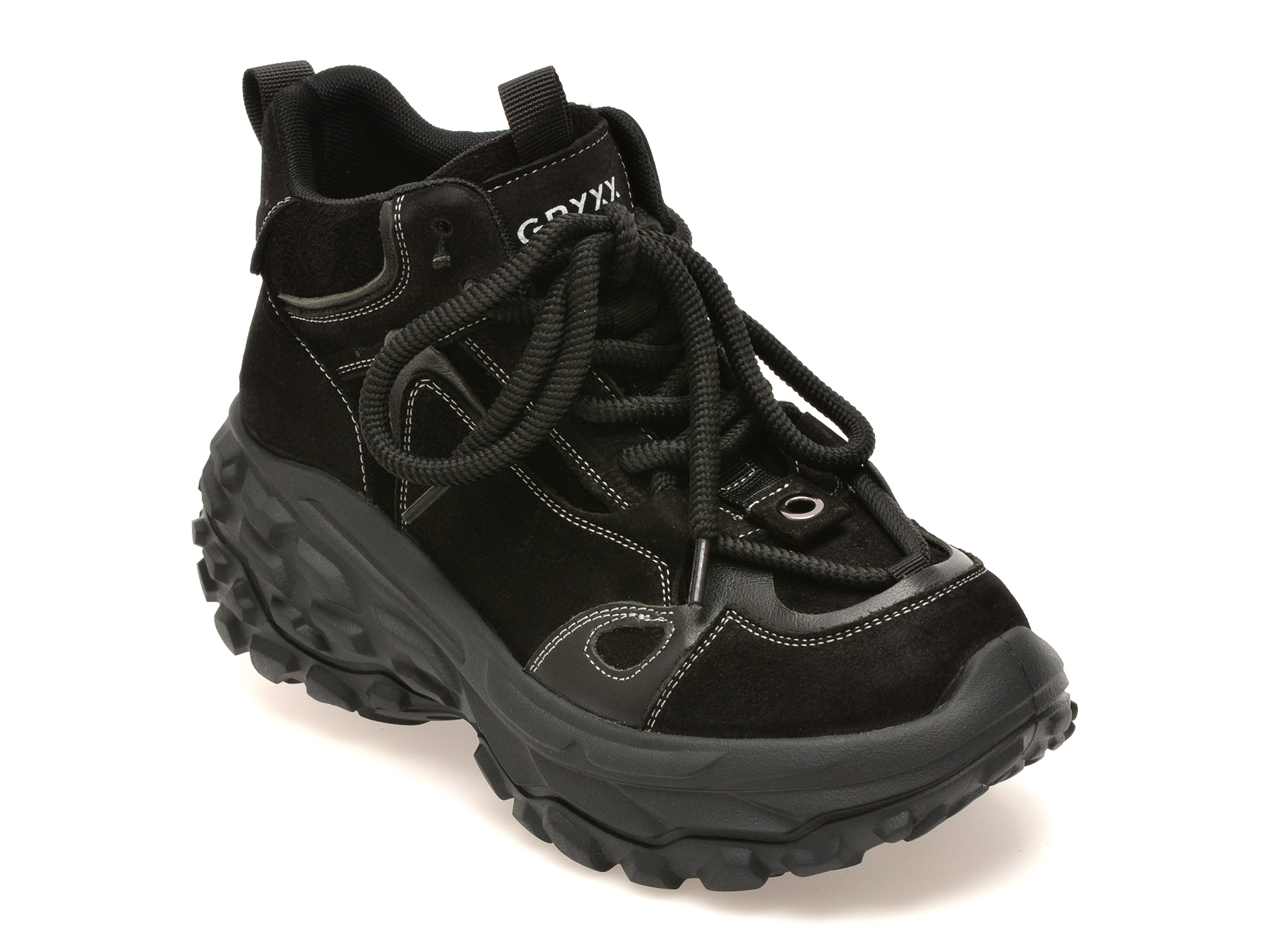 Ghete GRYXX negre, 25051, din piele naturala