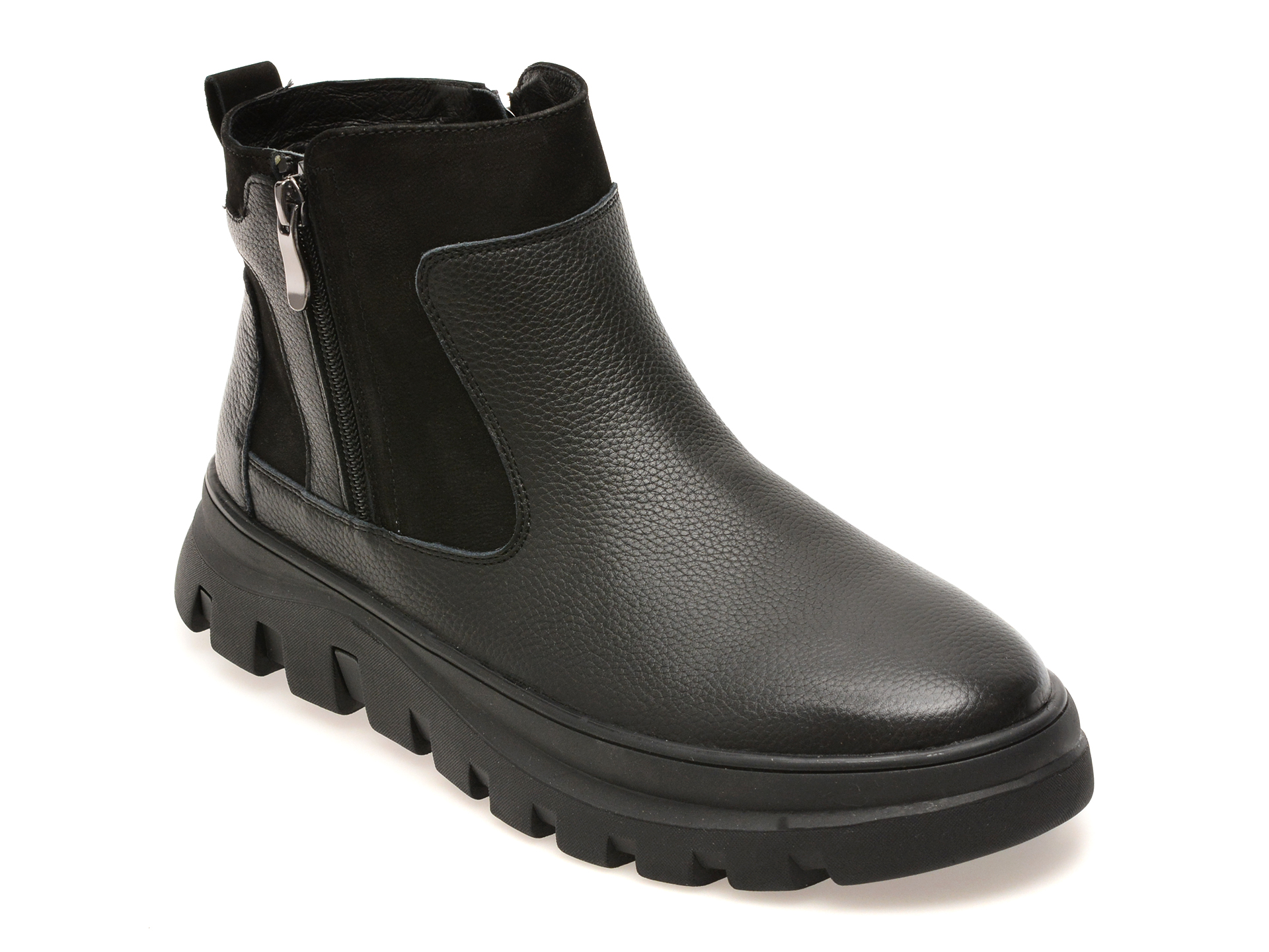Ghete EPICA negre, FX010, din piele naturala