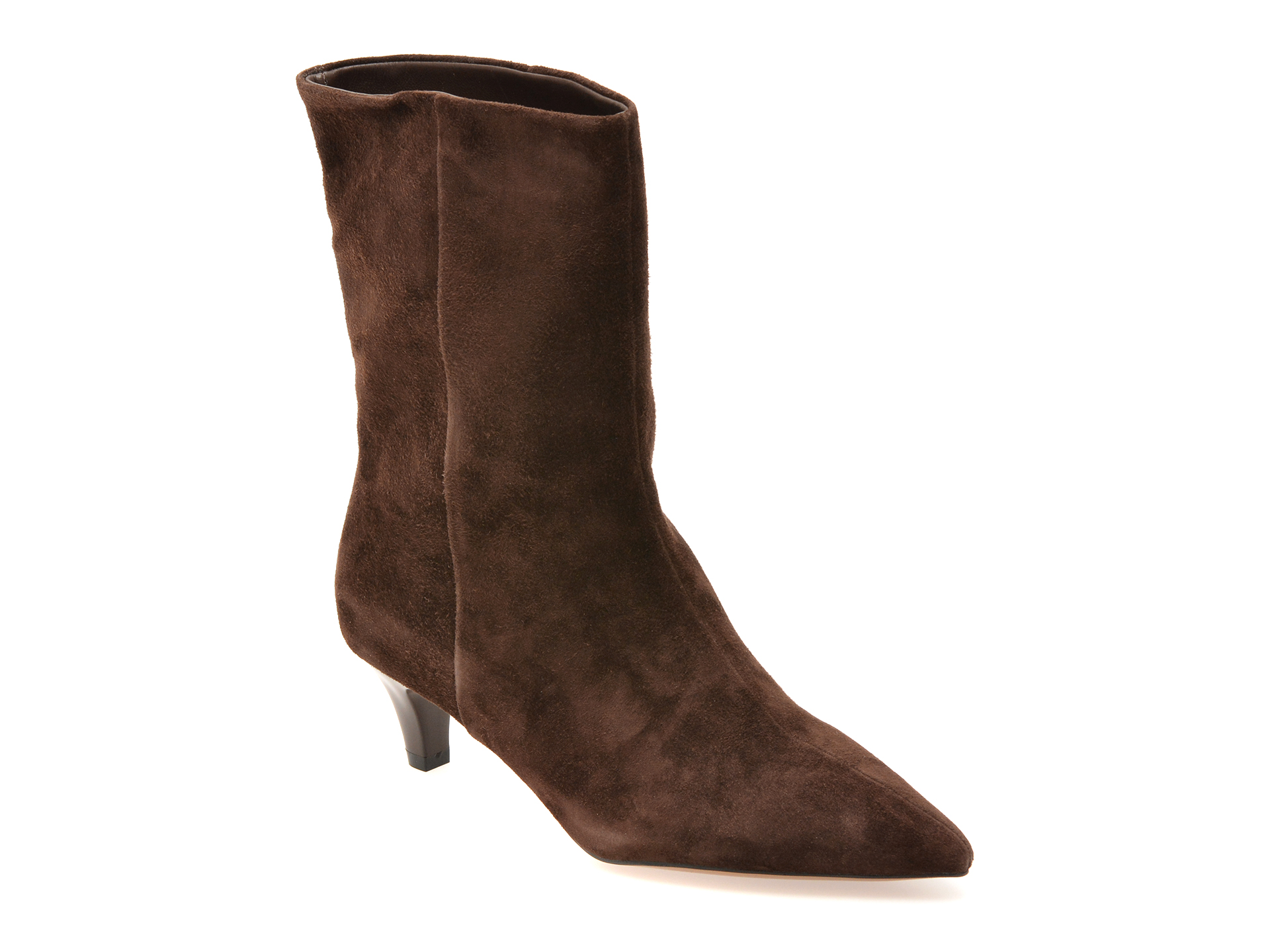 Botine elegante EPICA maro, 3566, din piele intoarsa