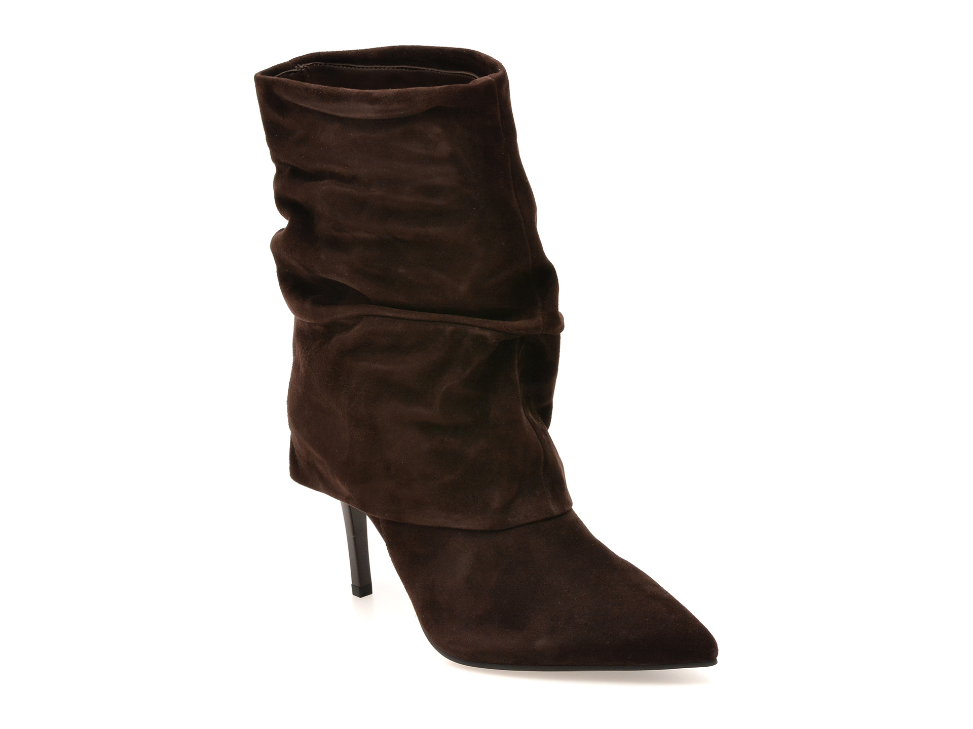 Botine elegante EPICA maro, 3768, din piele intoarsa