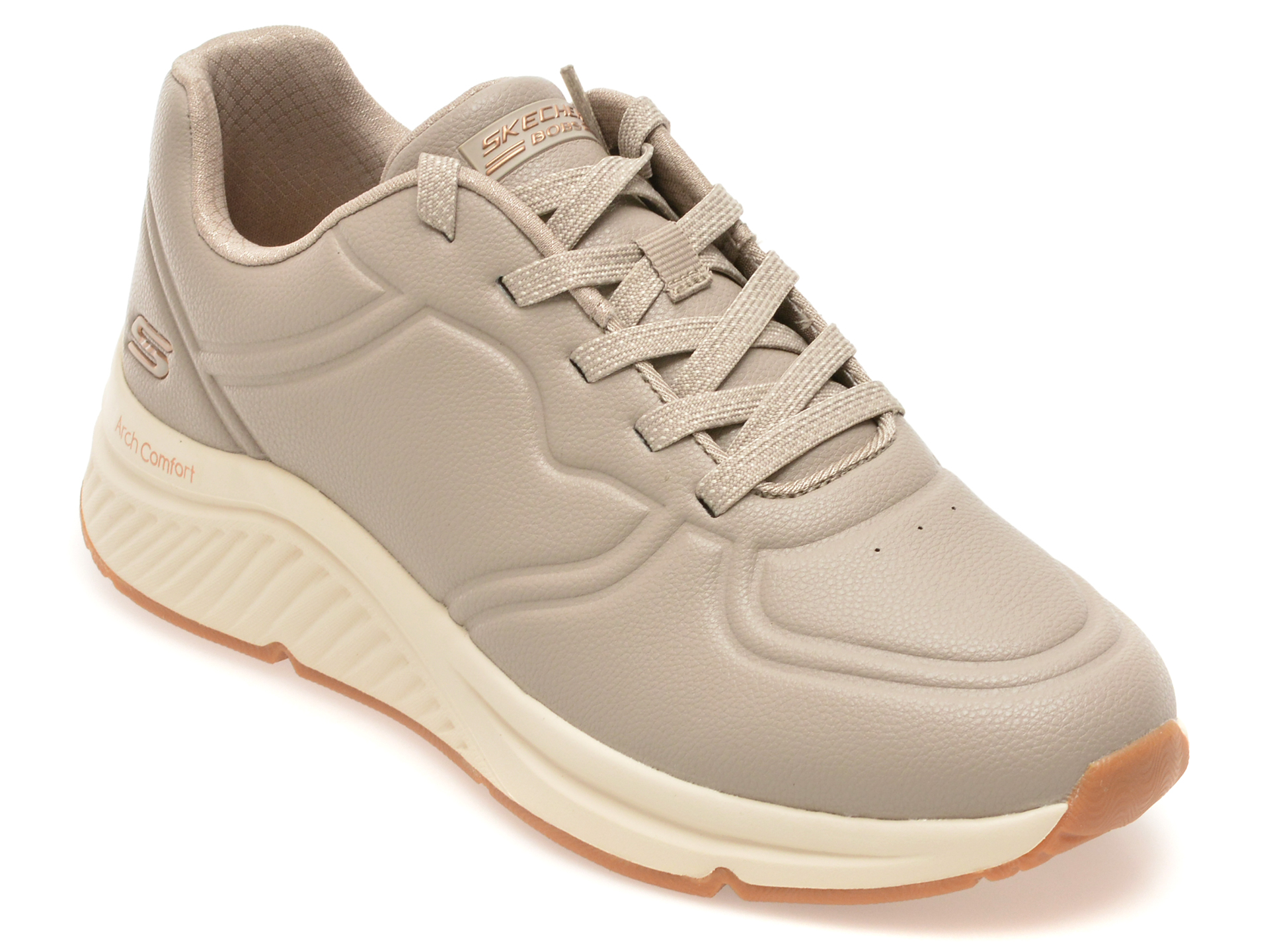 Pantofi sport SKECHERS gri, BOBS ARCH COMFORT B SWEET, din piele ecologica