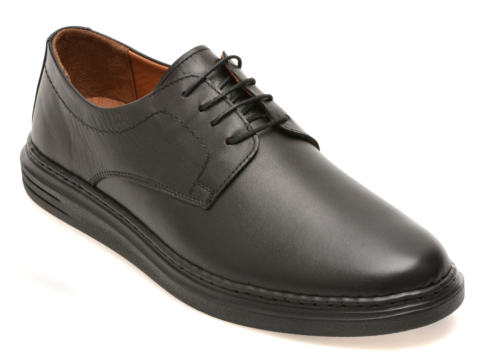 Pantofi BITE THE BULLET negri, UZ399, din piele naturala