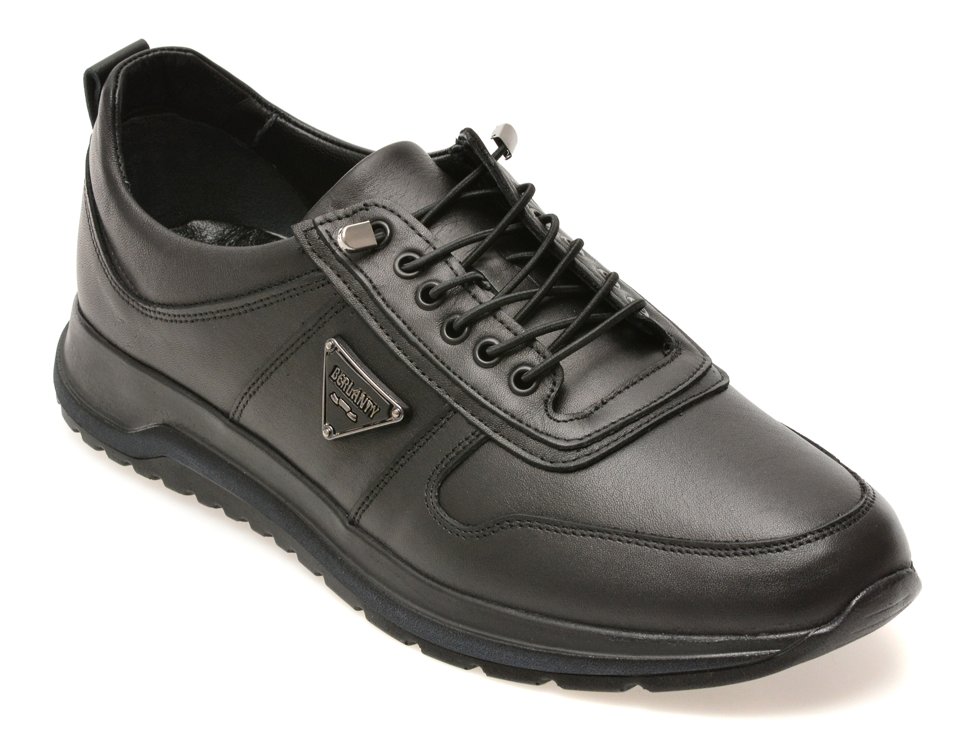 Pantofi sport BERLANTY negri, BRT502, din piele naturala