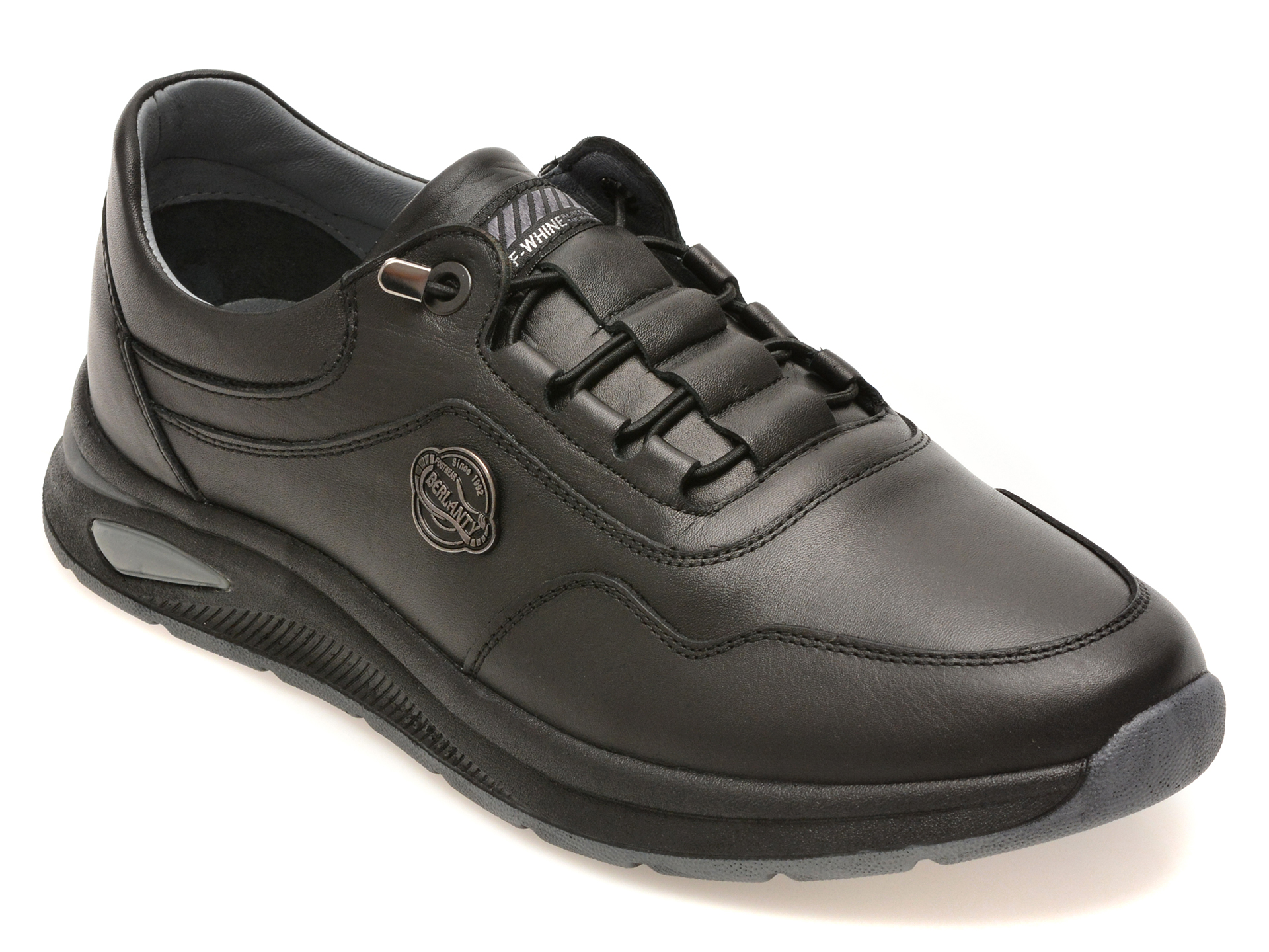 Pantofi sport BERLANTY negri, BRT713, din piele naturala