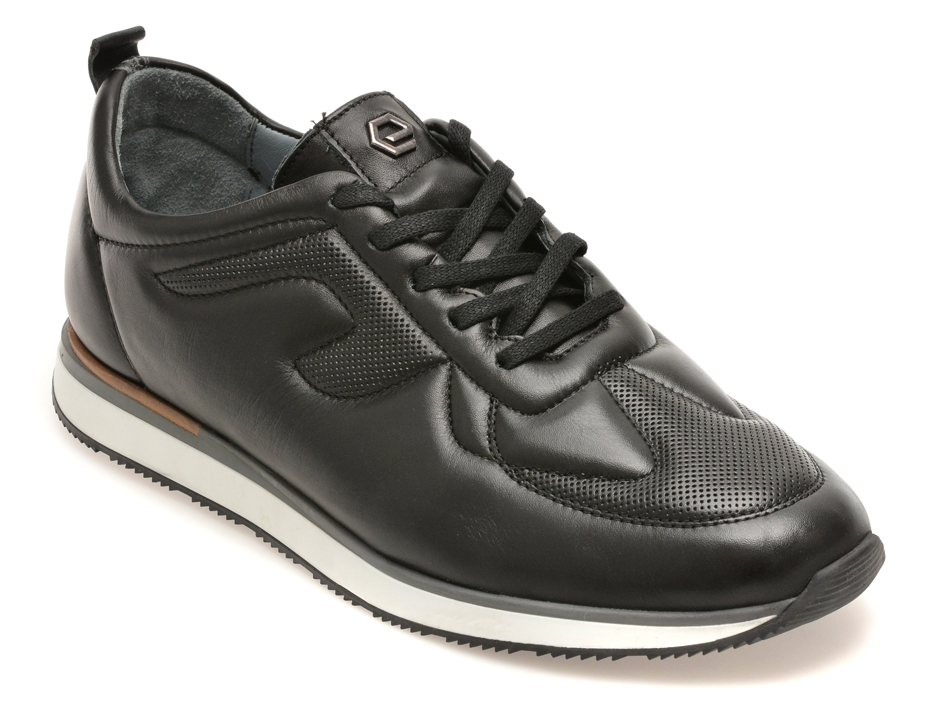 Pantofi sport BITE THE BULLET negri, NR224, din piele naturala