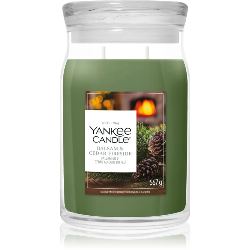 Yankee Candle Balsam & Cedar Fireside lumânare parfumată 567 g