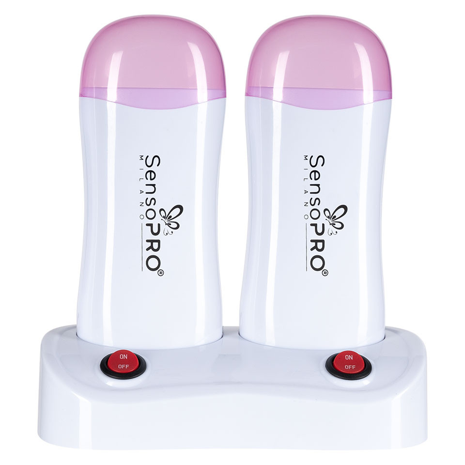 Incalzitor Ceara Epilare dublu cu suport WAX EXPERT DUO - SensoPRO Milano, Roz