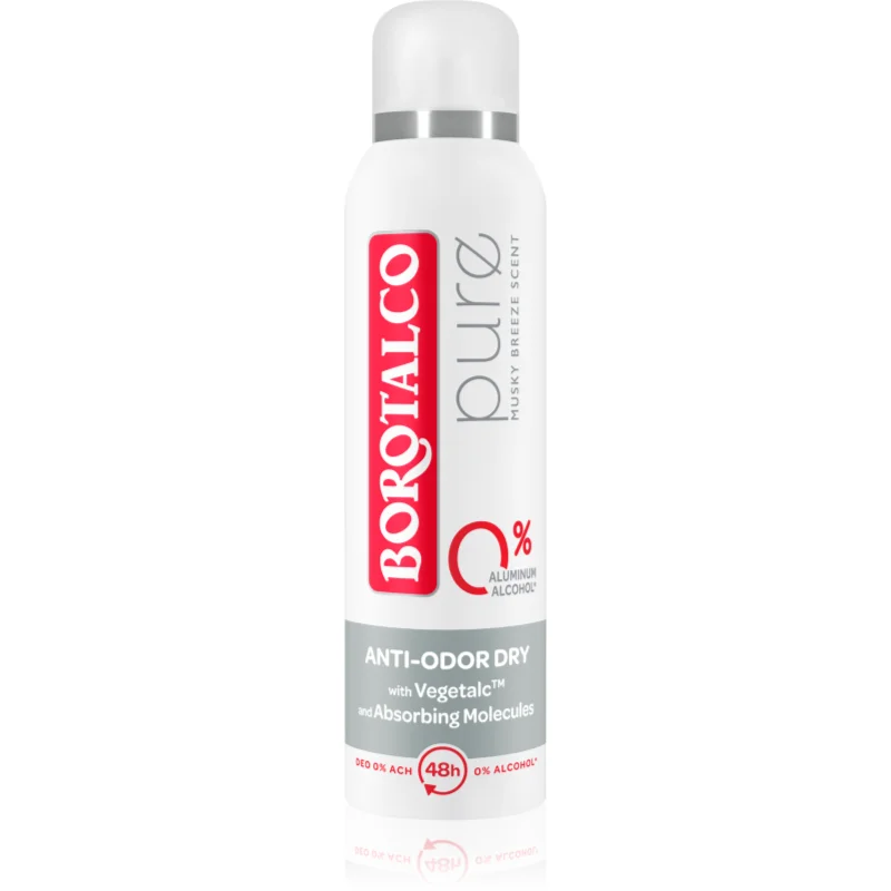 Borotalco Pure Deodorant Spray fara continut de aluminiu 48 de ore parfum Musky Breeze 150 ml