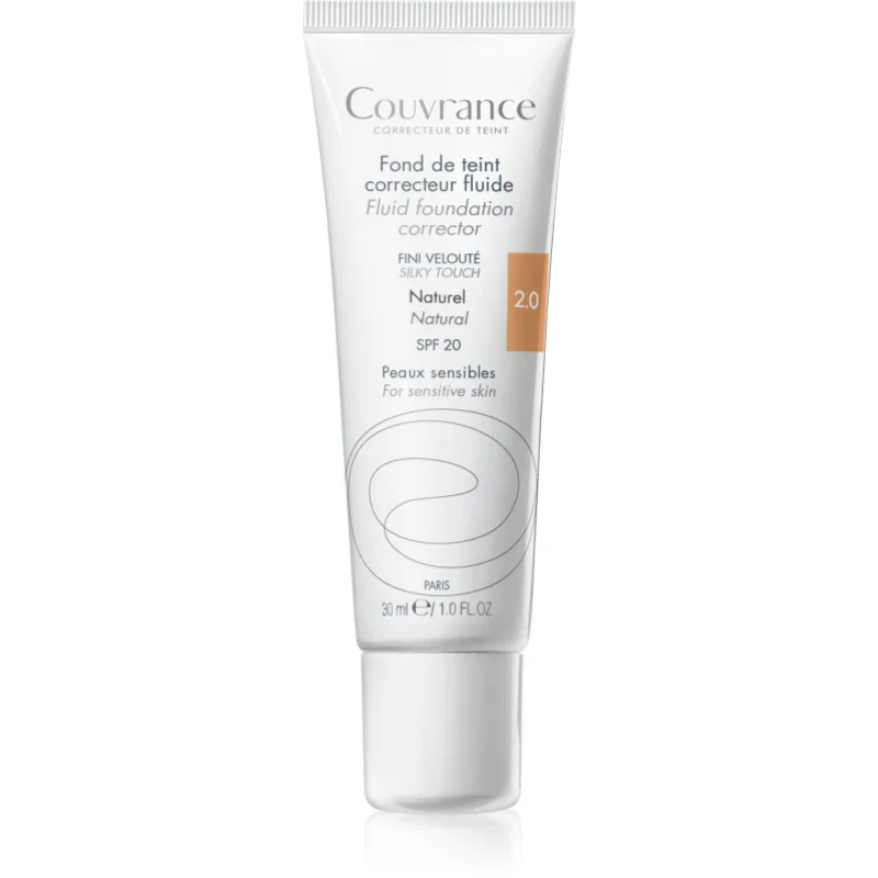 Avène Couvrance Fluid Foundation Corrector makeup lichid SPF 20 culoare 2.0 Natural 30 ml