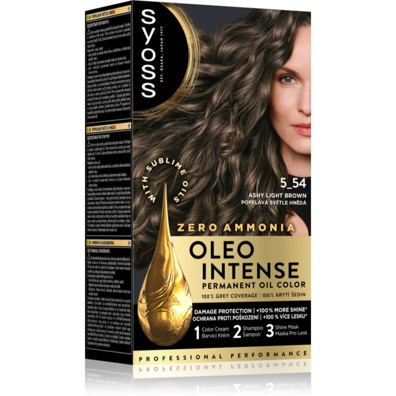 Syoss Oleo Intense Culoare permanenta pentru par cu ulei culoare 5-54 Ashy Light Brown 1 buc