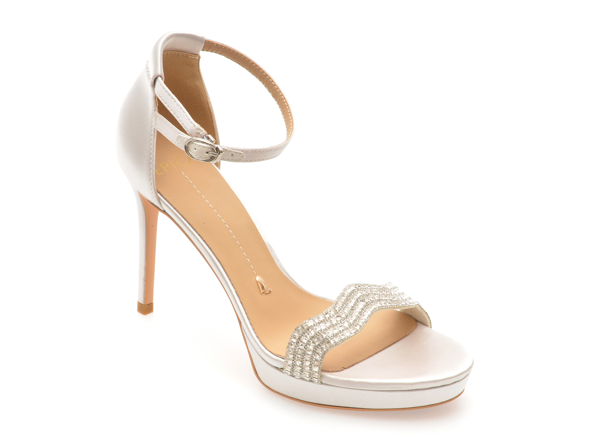 Sandale elegante EPICA argintii, 912506, din piele ecologica