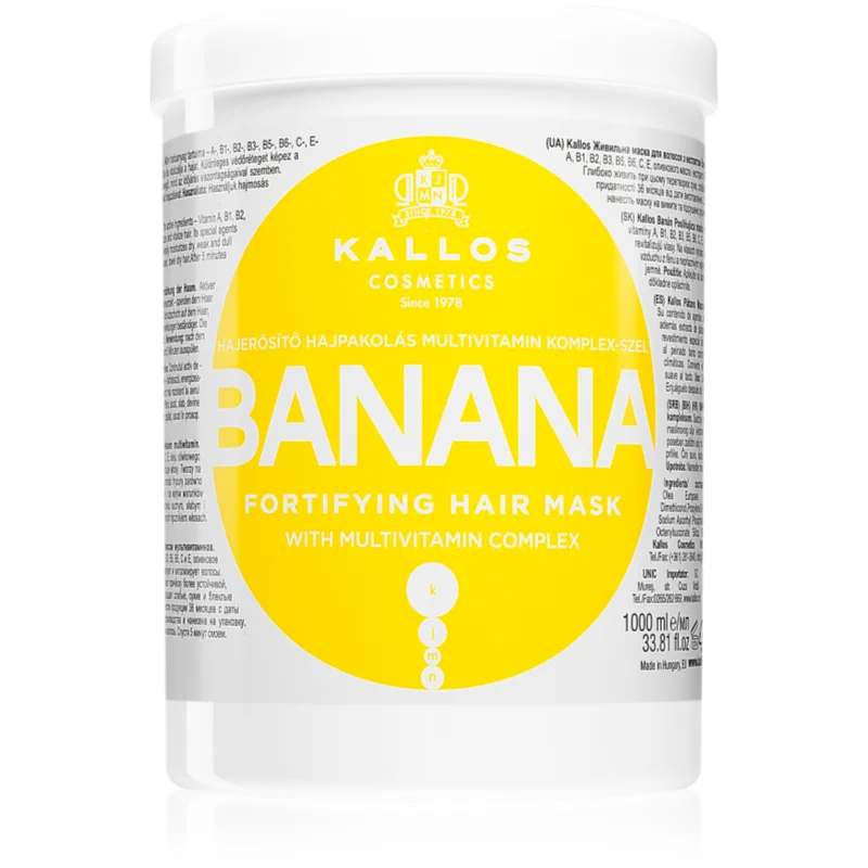 Kallos KJMN Professional Banana mască fortifiantă cu complex de multivitamine 1000 ml