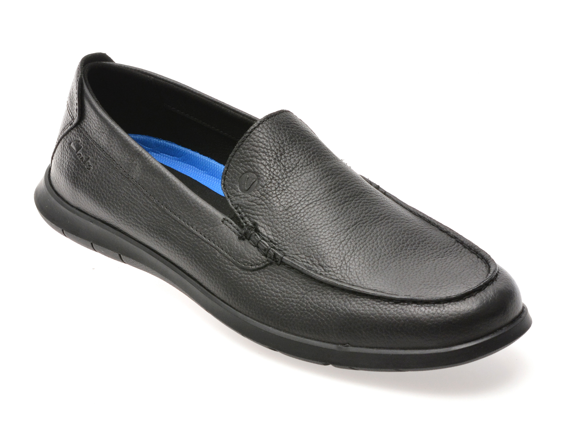 Mocasini CLARKS negri, FLEXWAY STEP, din piele naturala