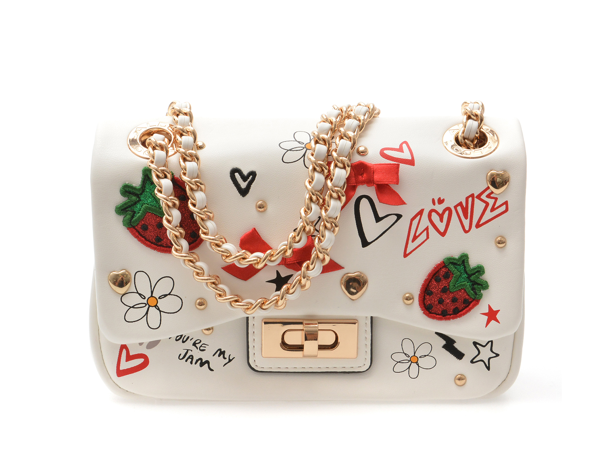 Geanta ALDO alba, LOVEBAG 100, din piele ecologica
