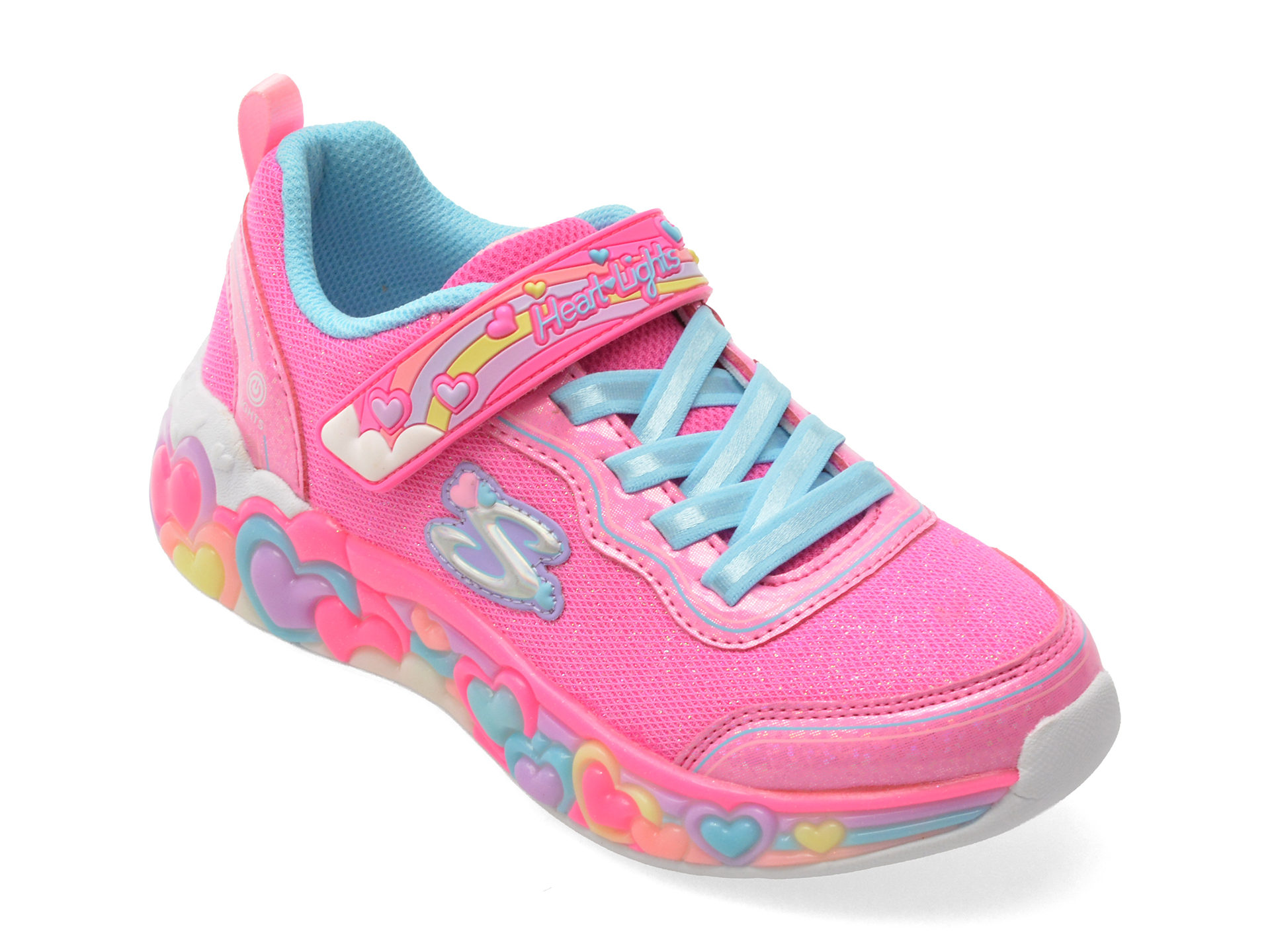 Pantofi sport SKECHERS roz, ETERNAL HEART LIGHTS, din material textil