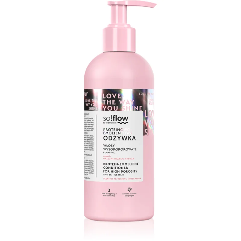 so!flow High Porosity Hair Protein-Emollient Conditioner balsam pentru indreptare petru par fragil si fara vlaga 400 ml