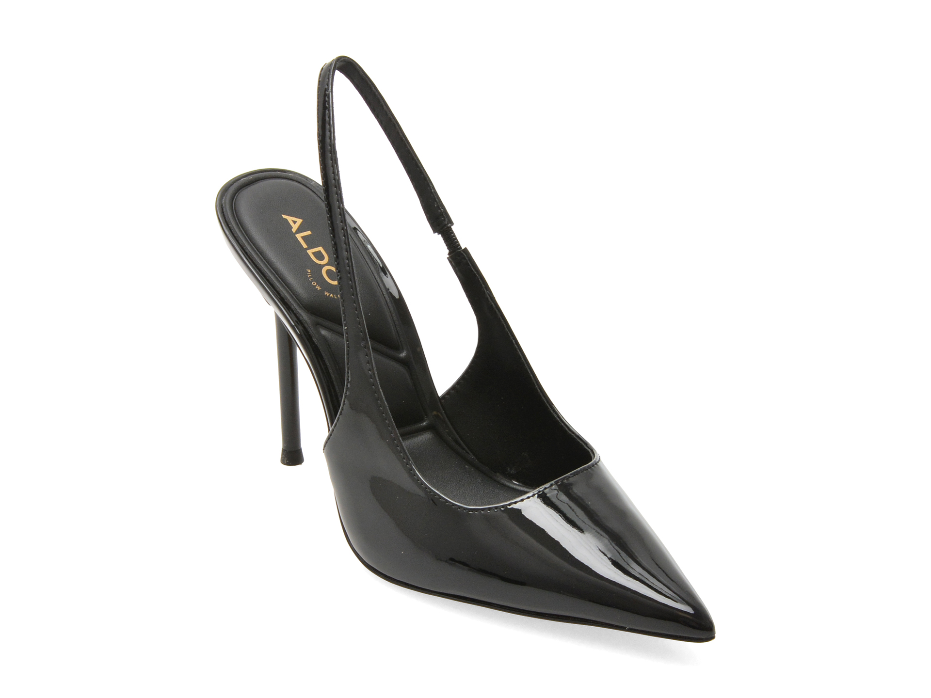 Pantofi eleganti ALDO negri, PUCKERUP 001, din piele ecologica lacuita