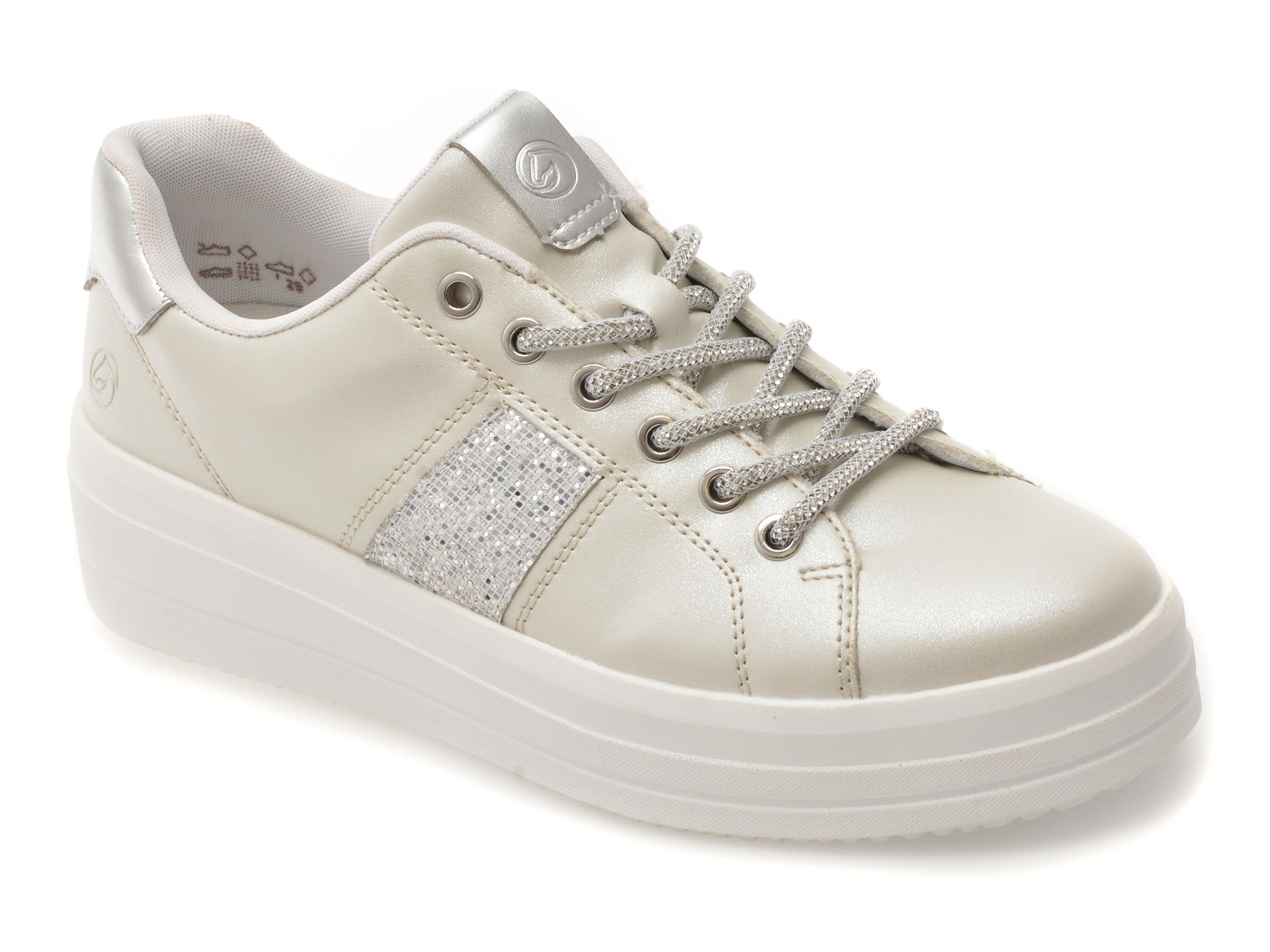 Pantofi sport REMONTE argintii, D1C10, din piele ecologica