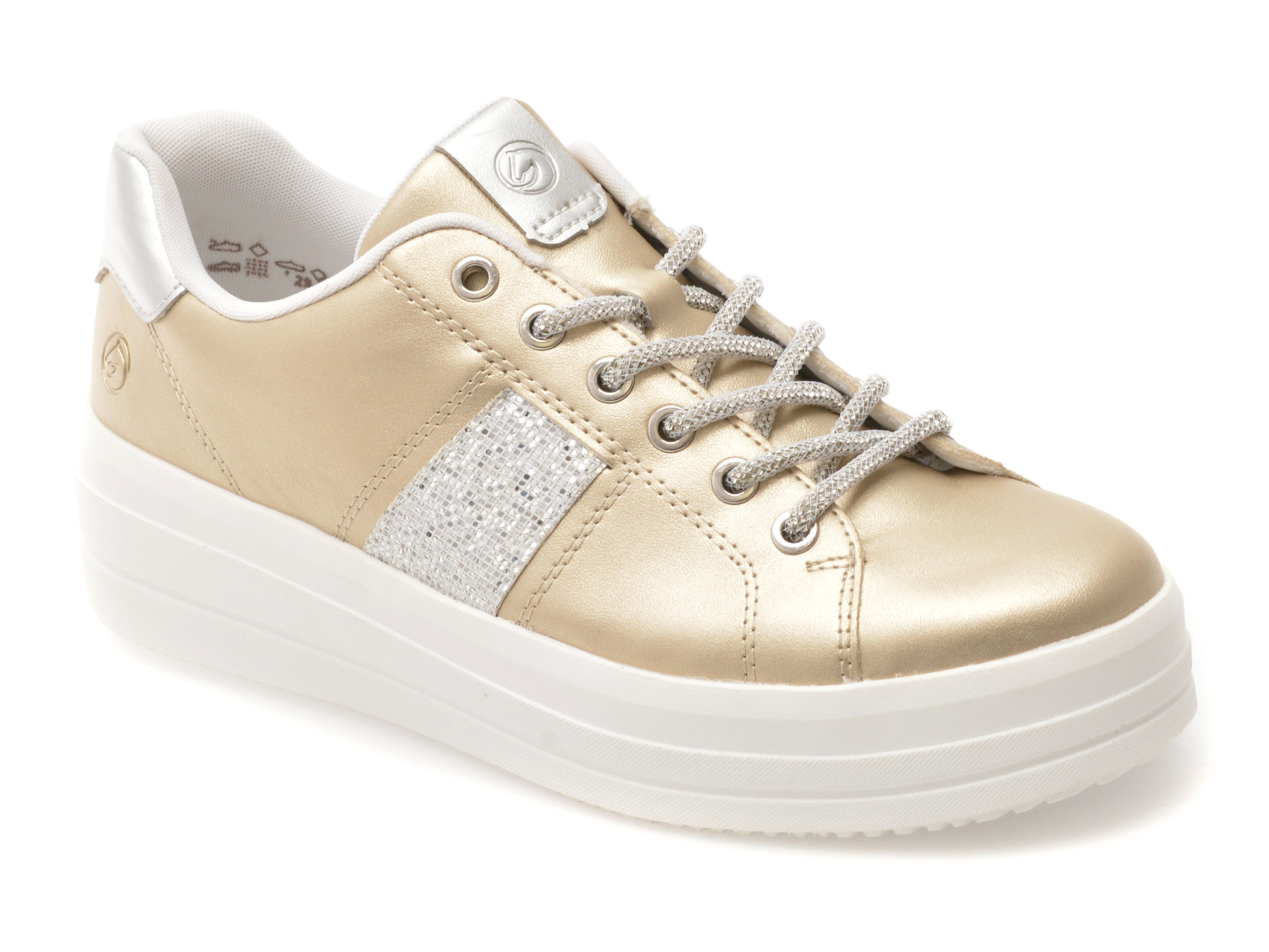 Pantofi sport REMONTE aurii, D1C10, din piele ecologica