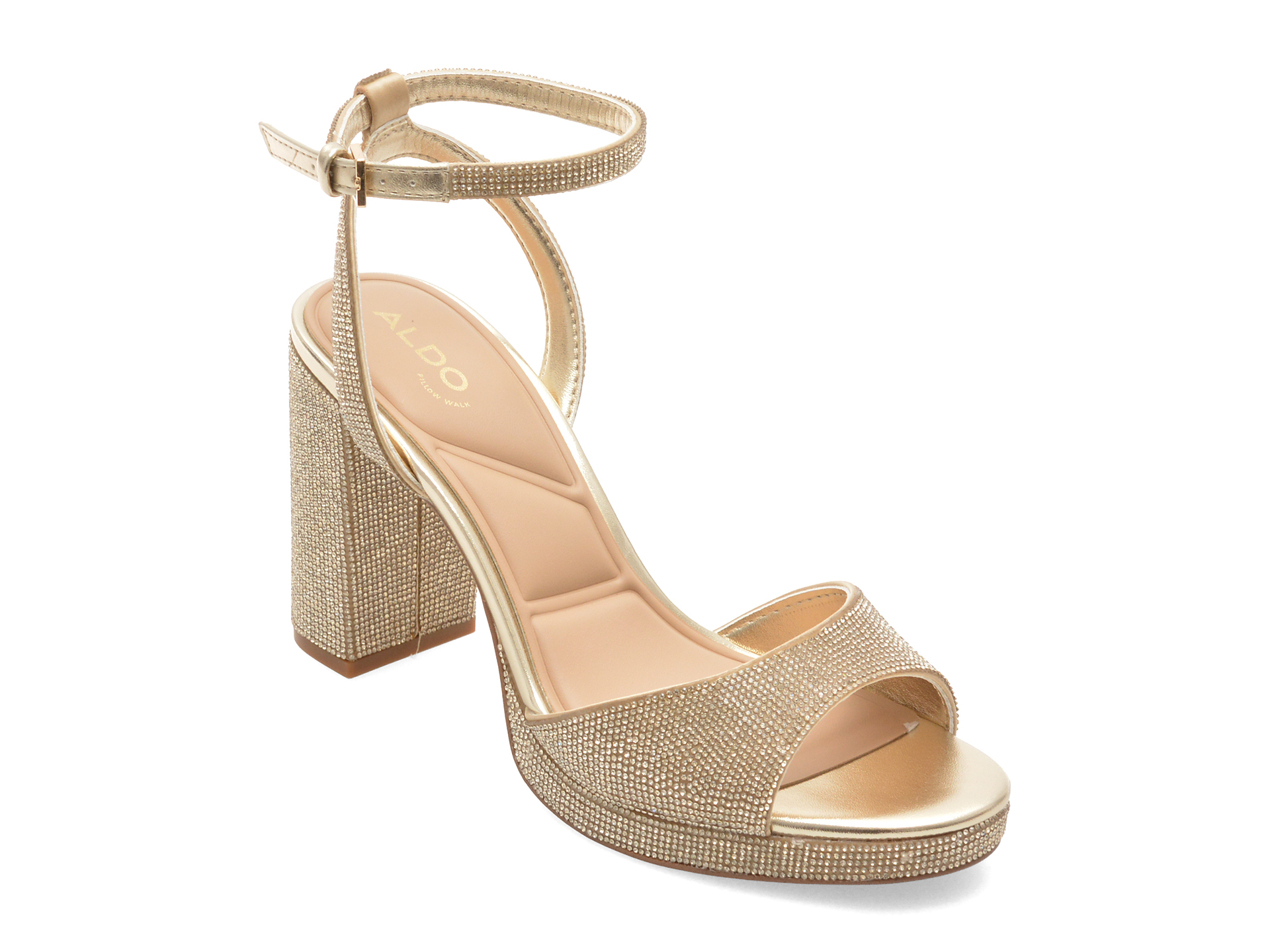 Sandale elegante ALDO aurii, ALLURING 741, din piele ecologica