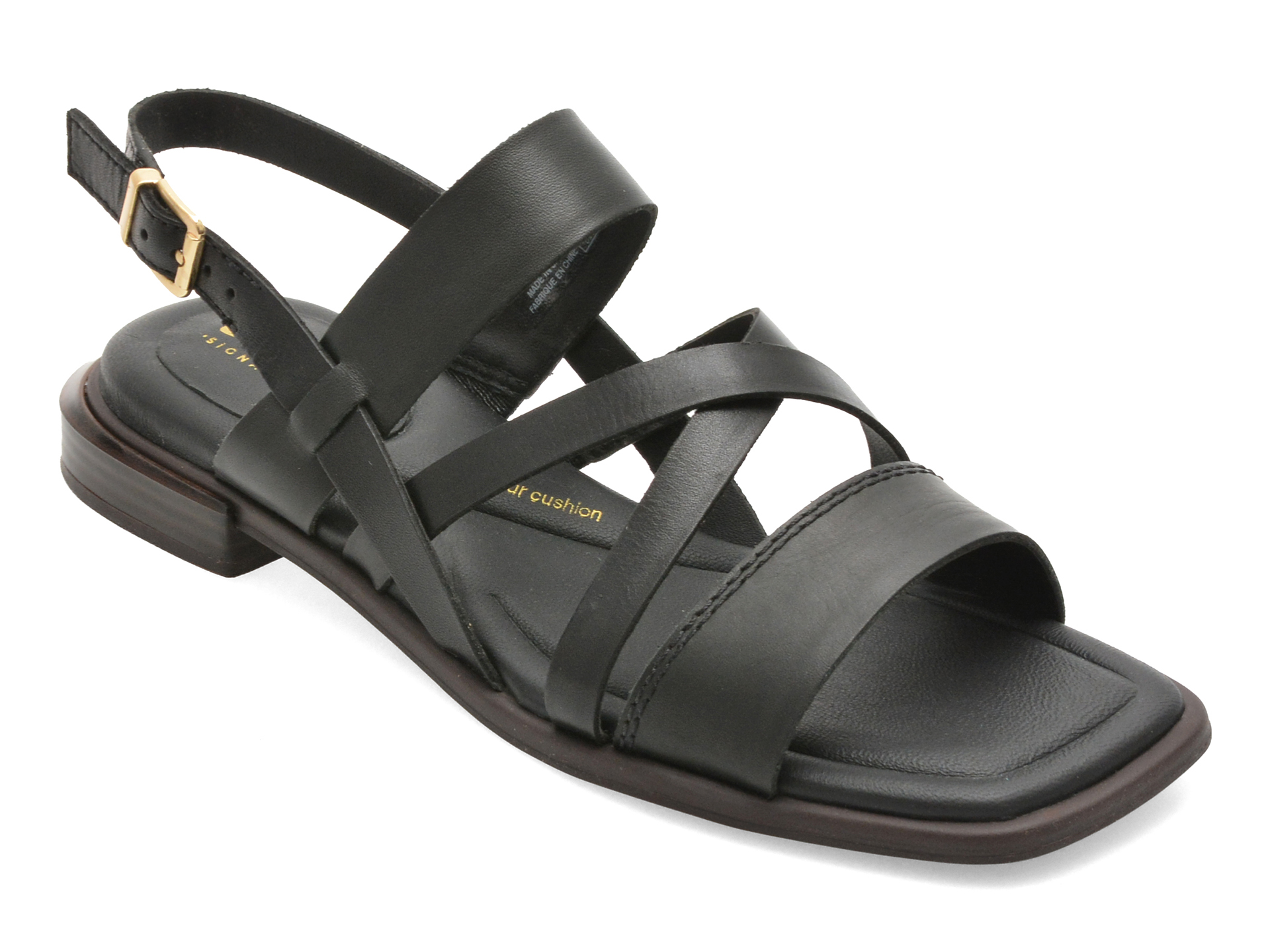 Sandale CLARKS negre, ARIANY STRAP, din piele naturala