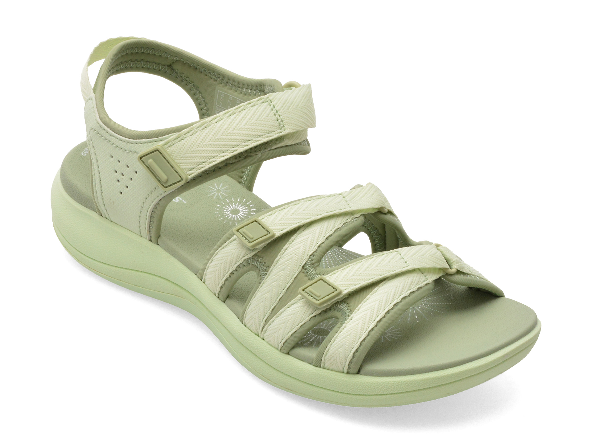 Sandale CLARKS verzi, MIRA MADI, din material textil