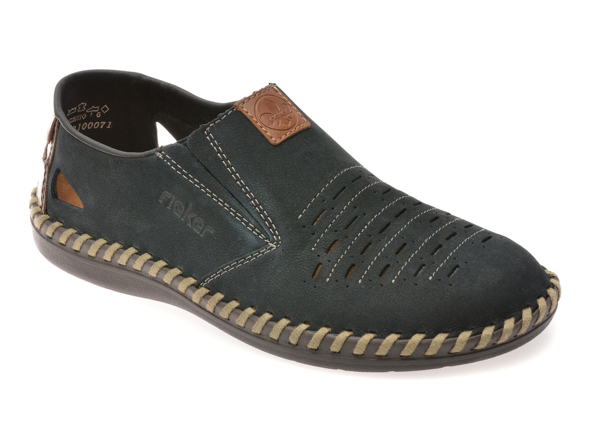 Pantofi RIEKER bleumarin, B2457, din piele naturala
