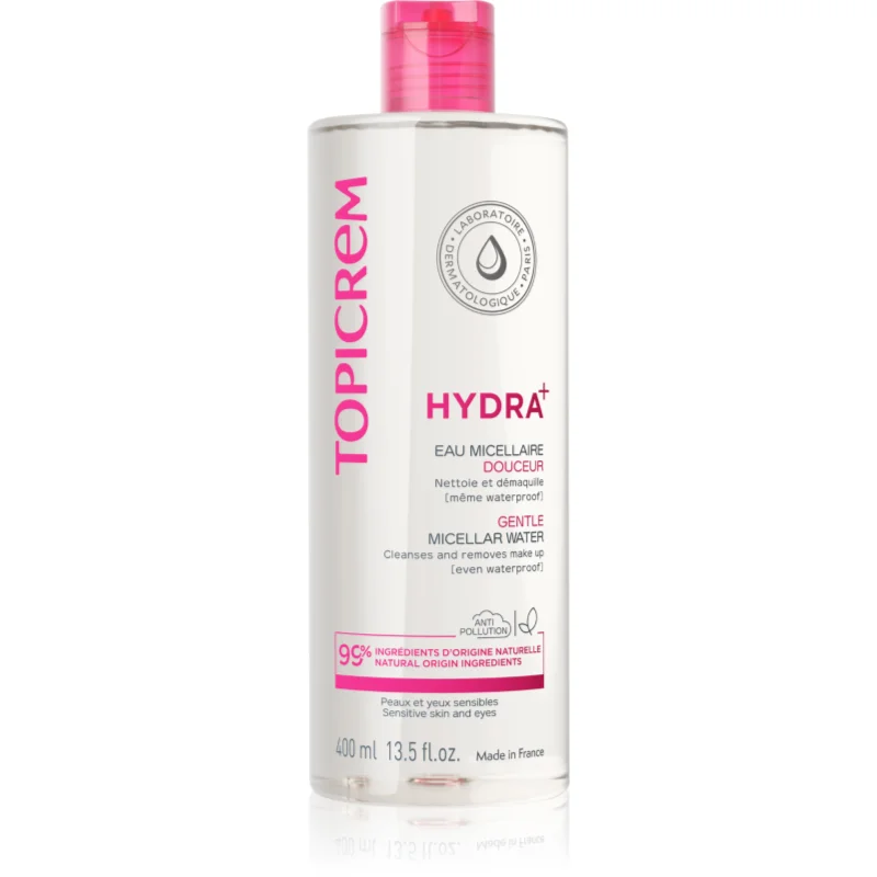 Topicrem UH FACE Gentle Micellar Water apă micelară pentru curățare blânda pentru piele si ochi sensibili 400 ml