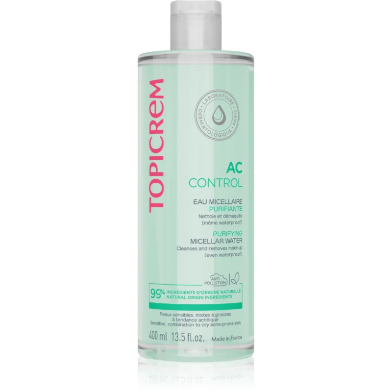 Topicrem AC Purifying Micellar Water apa pentru curatare cu particule micele pentru tenul gras, predispus la acnee 400 ml