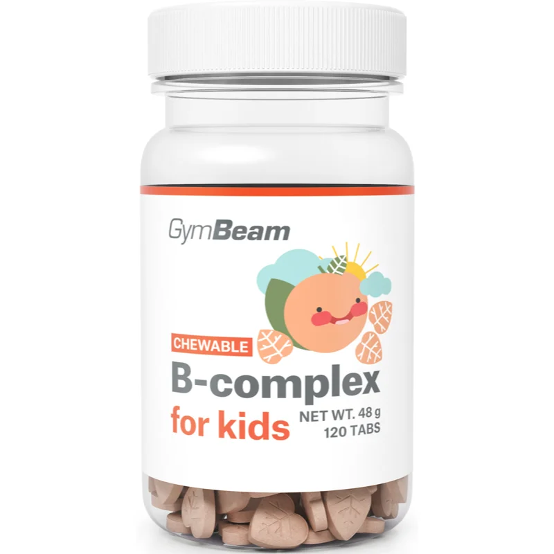 GymBeam B-Complex for Kids vitamina B complex pentru copii aroma Apricot 120 tbl