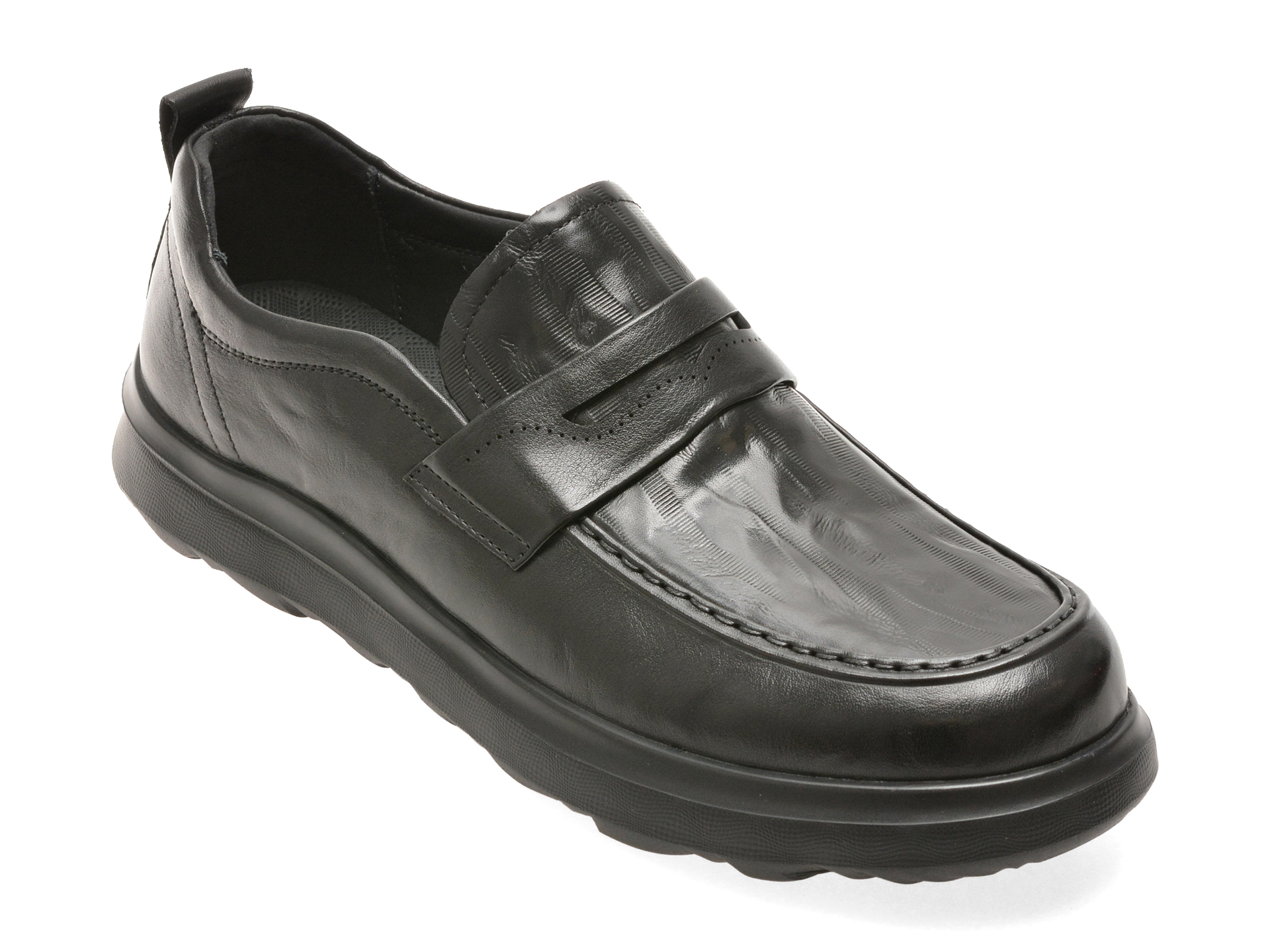 Mocasini EPICA negri, FH08, din piele naturala
