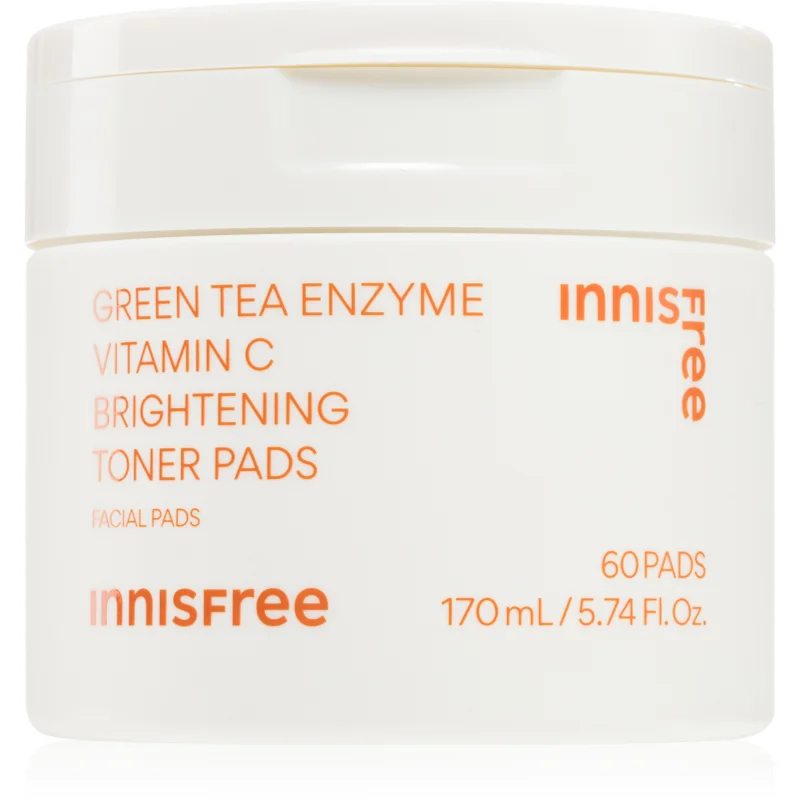 innisfree Green Tea Vitamin C Brightening Toner Pads dischete de tonifiere pentru luminozitate si hidratare 60 buc
