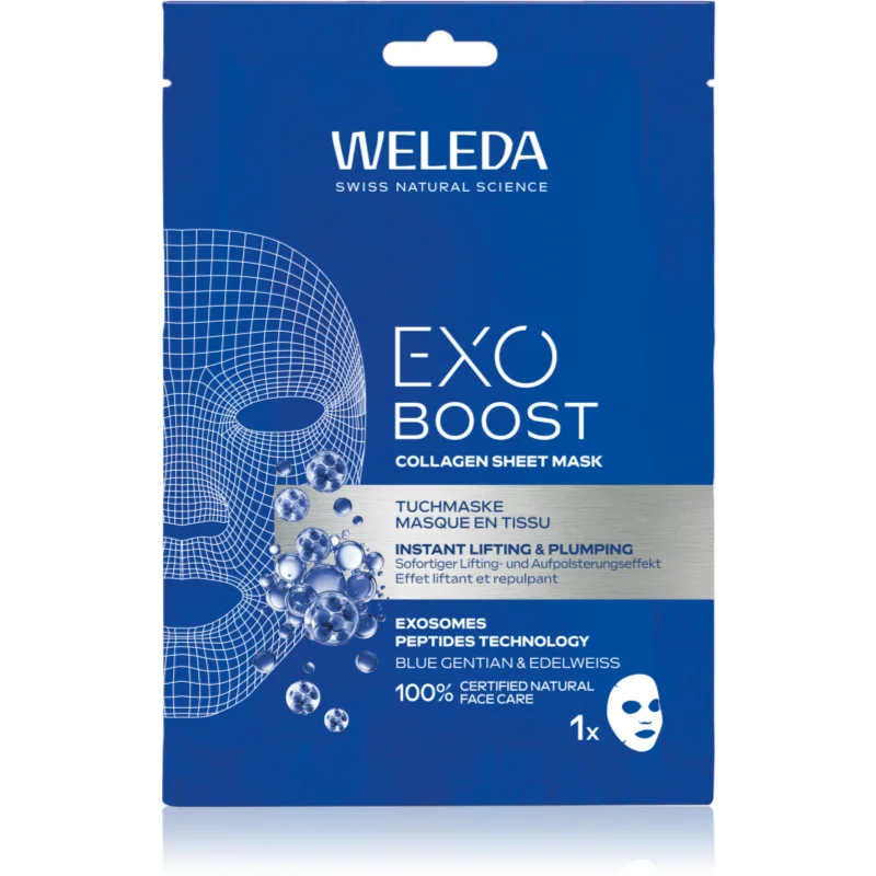 Weleda Exo Boost mască textilă revitalizantă cu colagen 20 ml
