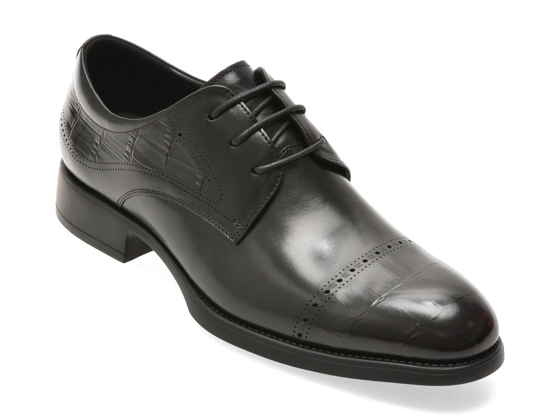 Pantofi eleganti EPICA PREMIUM negri, TMA145, din piele naturala