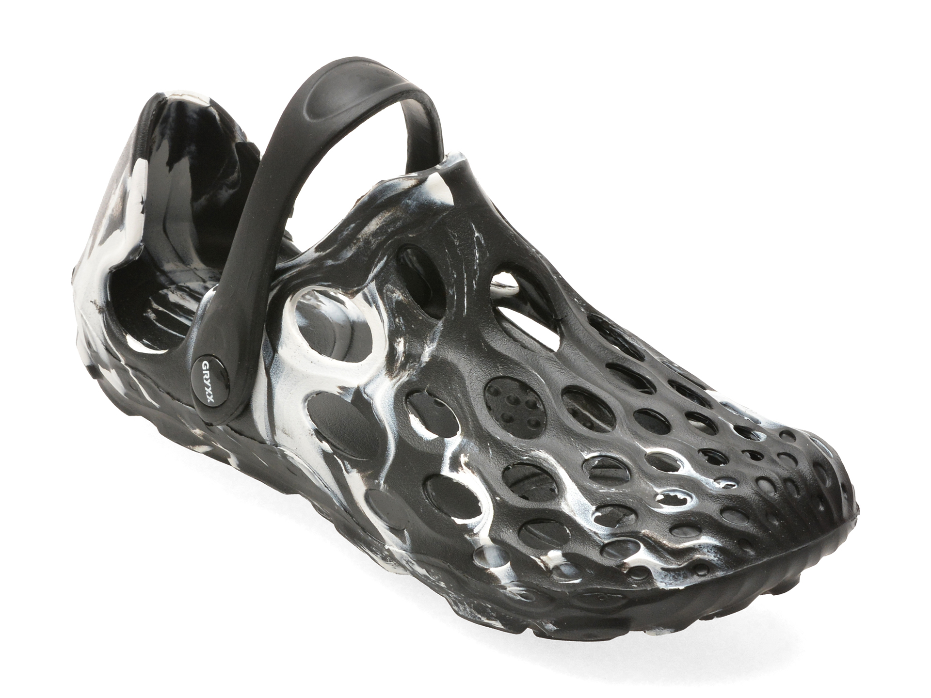 Papuci GRYXX alb-negru, 868M, din pvc