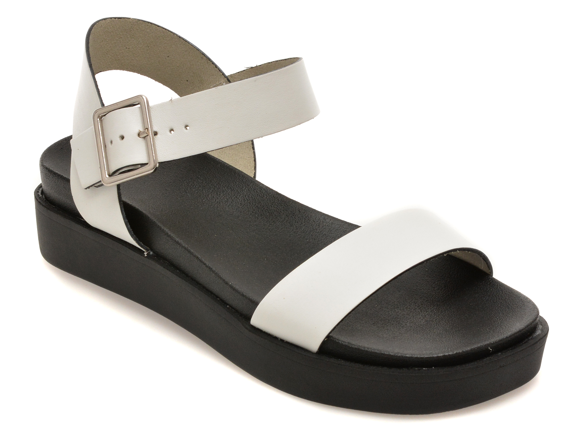 Sandale GRYXX albe, 376201, din piele naturala
