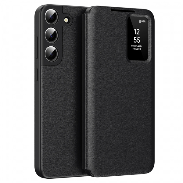Husa pentru Samsung Galaxy S22 5G S901, Techsuit, SmartView, Neagra