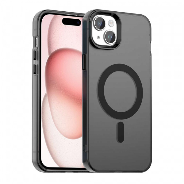 Husa MagSafe pentru Apple iPhone 15, Techsuit, CandyCase, Neagra