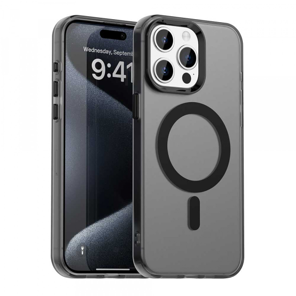 Husa MagSafe pentru Apple iPhone 15 Pro Max, Techsuit, CandyCase, Neagra