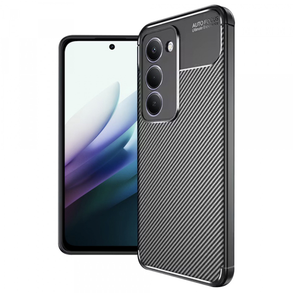 Husa pentru Xiaomi Redmi 15 5G / 15 4G, Techsuit, CarbonFiber, Neagra
