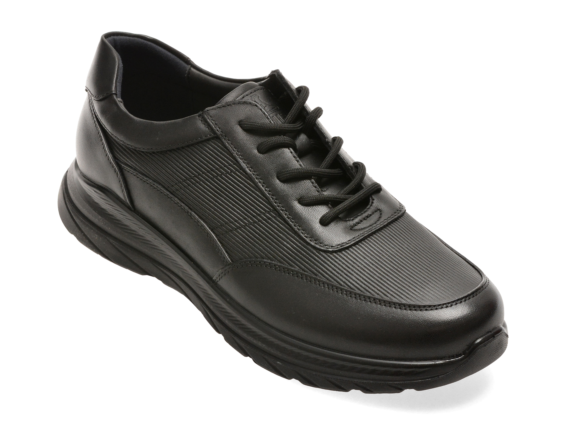 Pantofi sport OTTER negri, HT3, din piele naturala