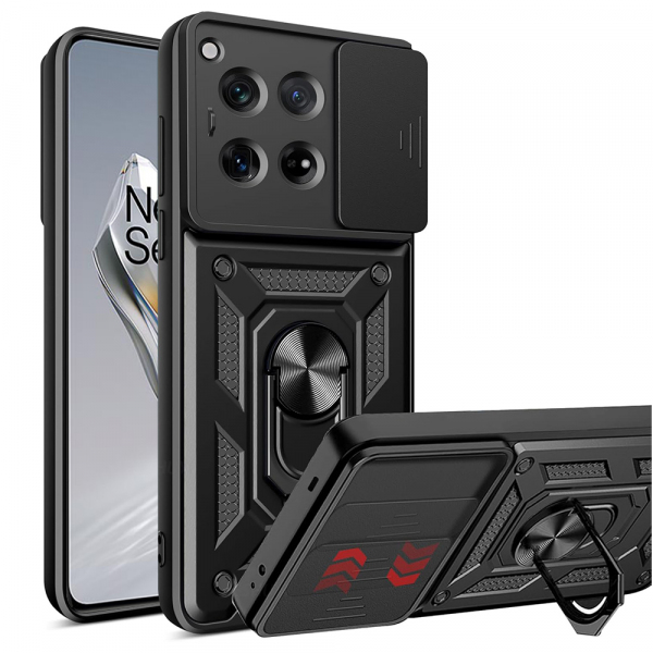 Husa pentru OnePlus 12, Techsuit, CamShield, Neagra