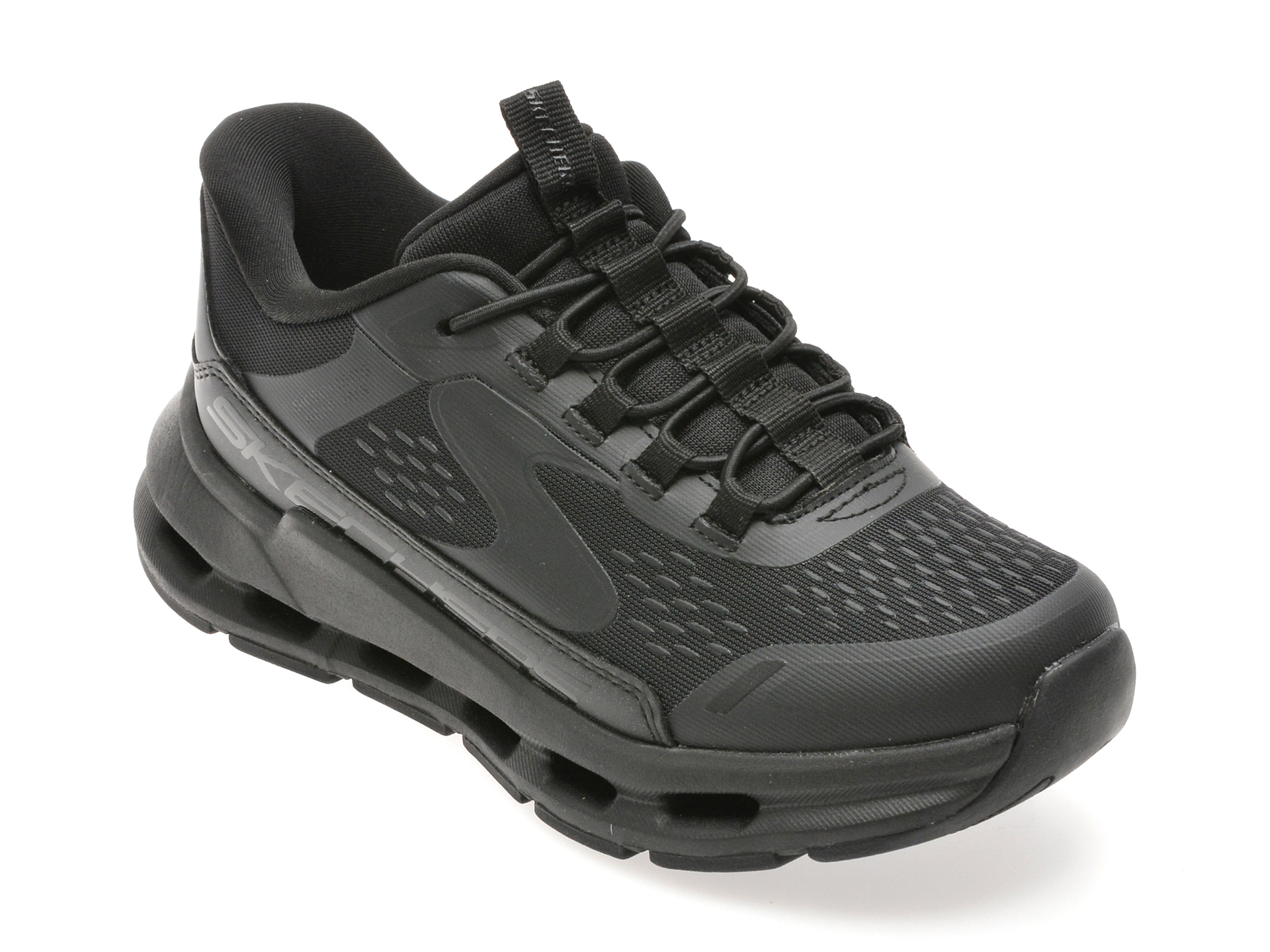 Pantofi sport SKECHERS negri, GLIDE-STEP +, din material textil
