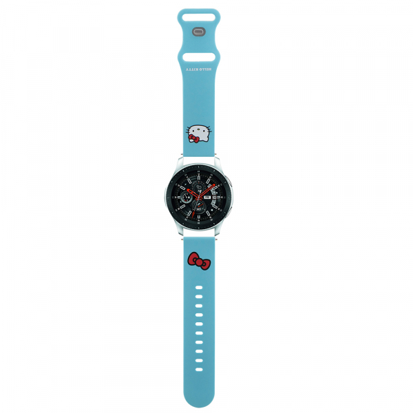 Curea Hello Kitty Silicone Kitty Head pentru Samsung Galaxy Watch / Huawei Watch 46mm / 45mm / 41mm Series, Albastra