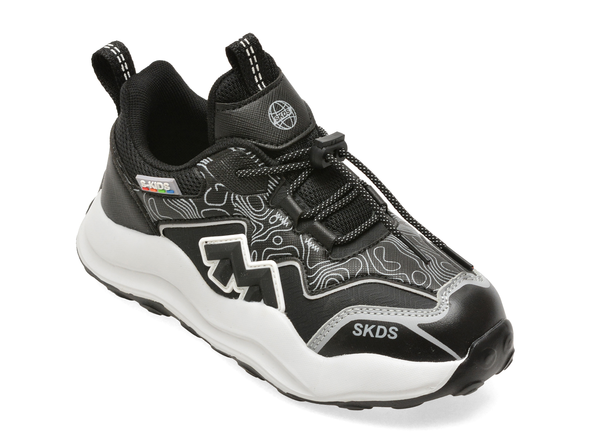 Pantofi sport SELECTION KIDS negri, W986, din piele ecologica